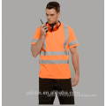 ANSI Road trabalho manga curta amarelo 100% poliéster alta visibilidade reflexivo segurança T-shirt